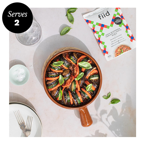 Sundried Tomato & Lentil Ragu Ratatouille fiid