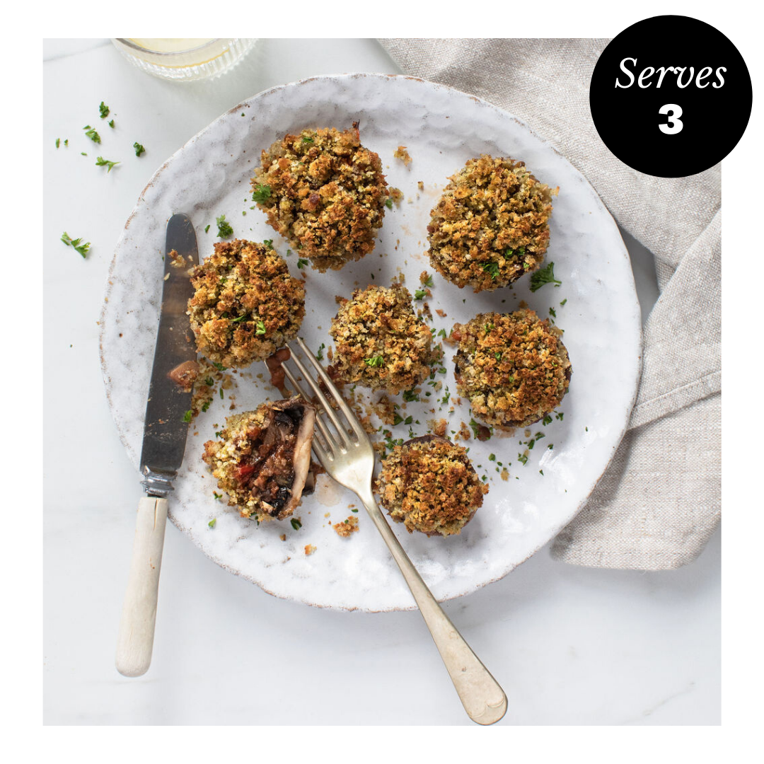 Italian Lentil Stuffed Mushrooms