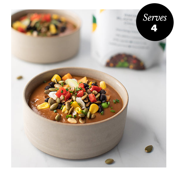 Mexican Sweet Potato & Roasted Red Pepper Soup